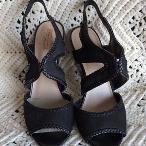 Tahari Black Braided Strap Sandals